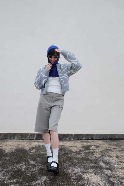 Boxy Mid-length Jorts (Charcoal/ Grey)