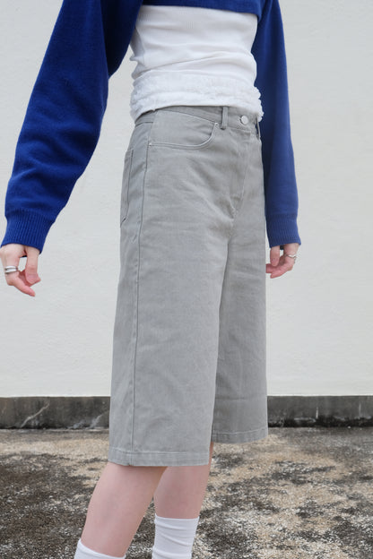 Boxy Mid-length Jorts (Charcoal/ Grey)