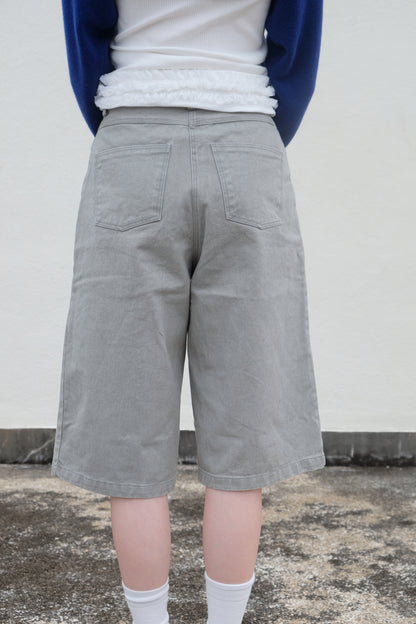 Boxy Mid-length Jorts (Charcoal/ Grey)