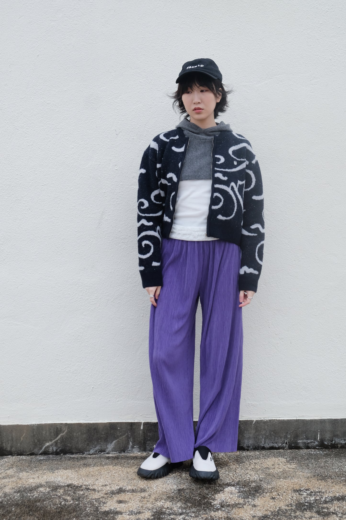 Cooling Textured Everyday Pants (Purple/ Green)
