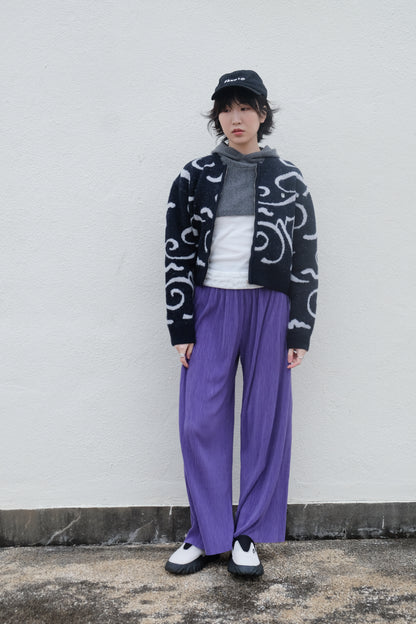 Cooling Textured Everyday Pants (Purple/ Green)