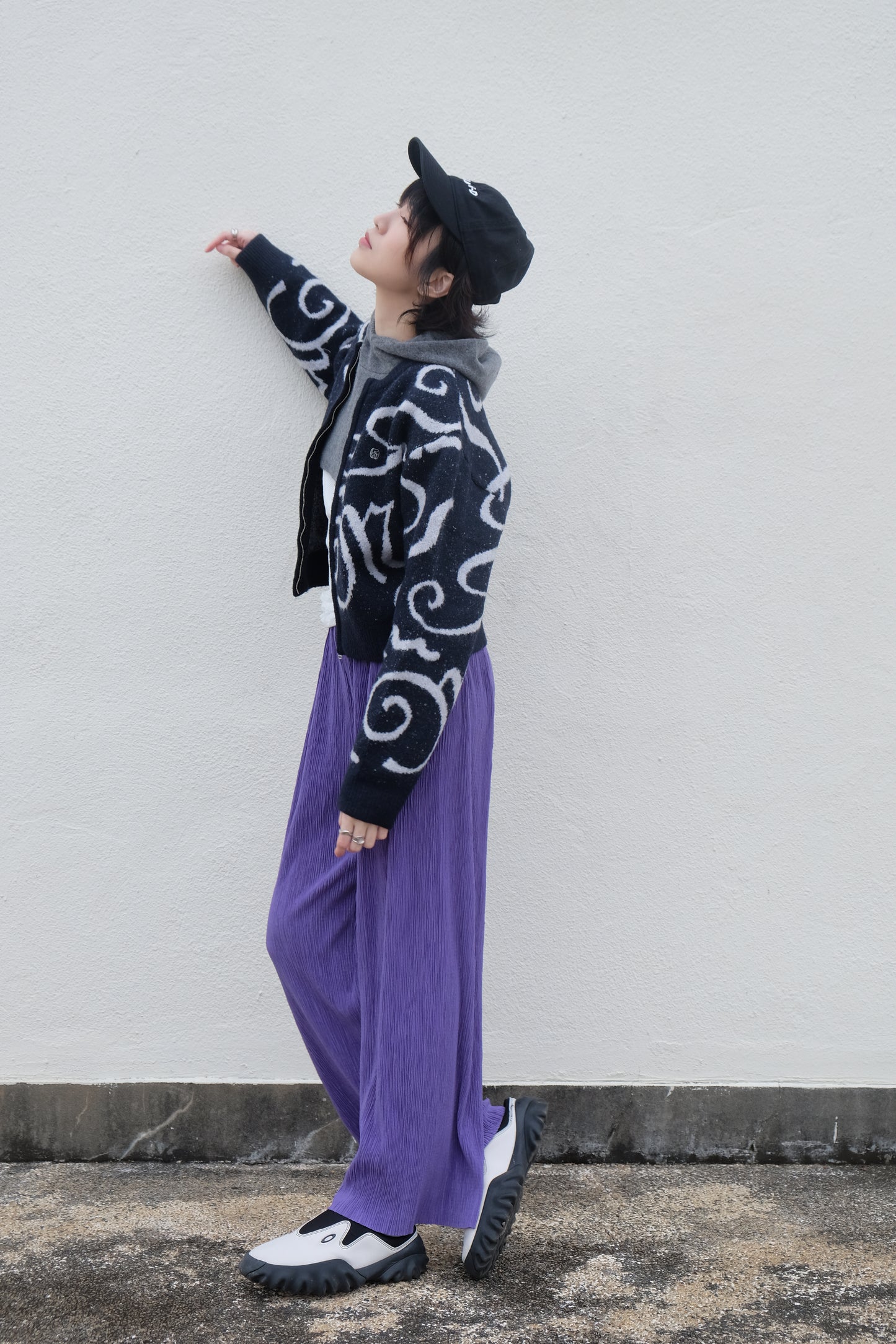 Cooling Textured Everyday Pants (Purple/ Green)