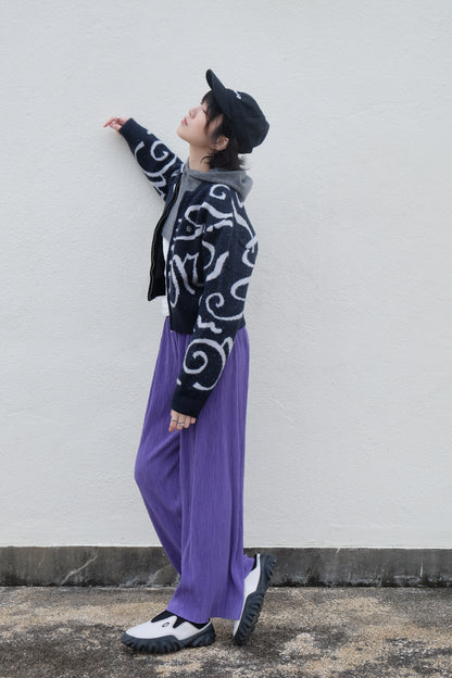 Cooling Textured Everyday Pants (Purple/ Green)