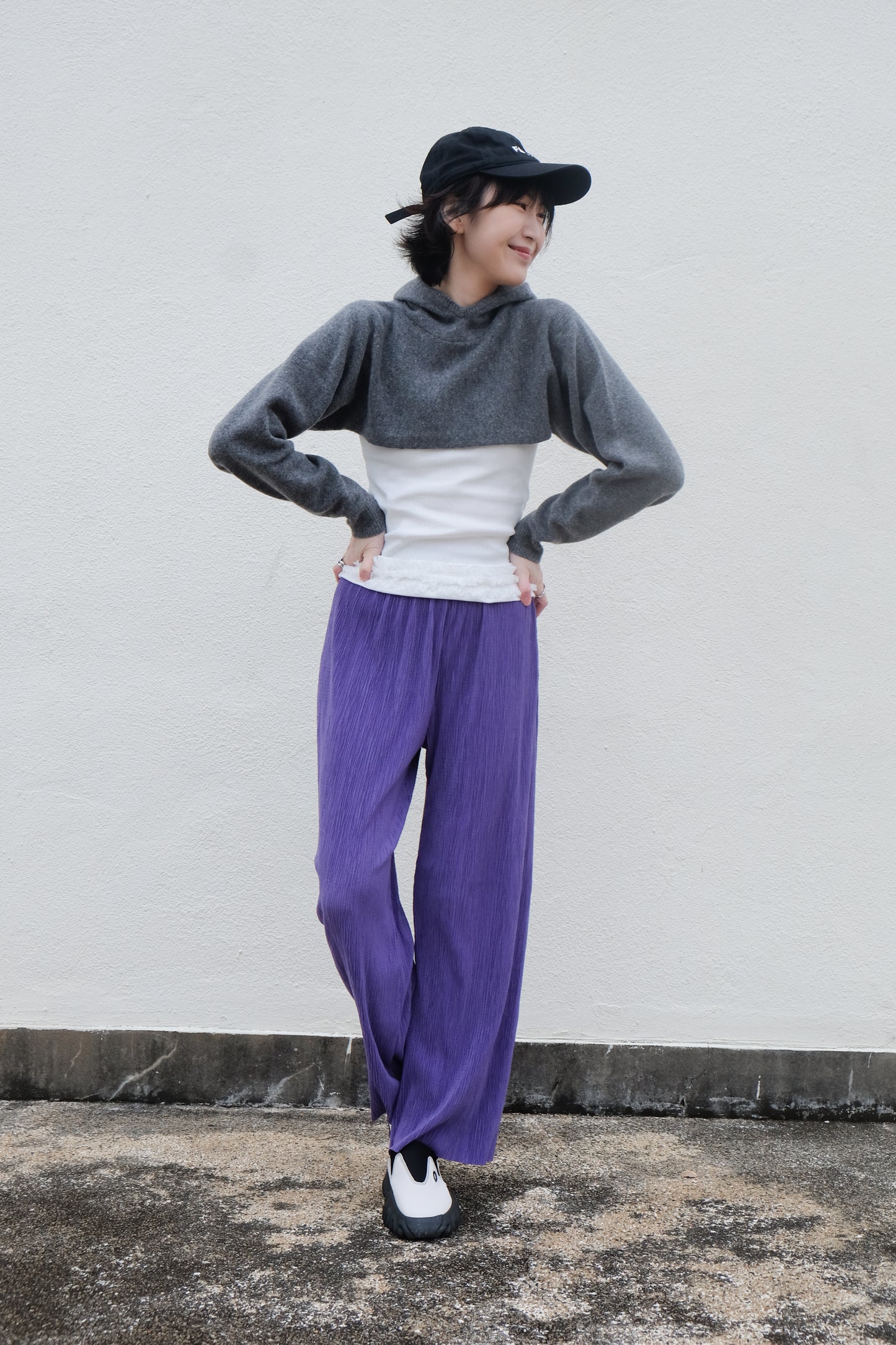 Cooling Textured Everyday Pants (Purple/ Green)