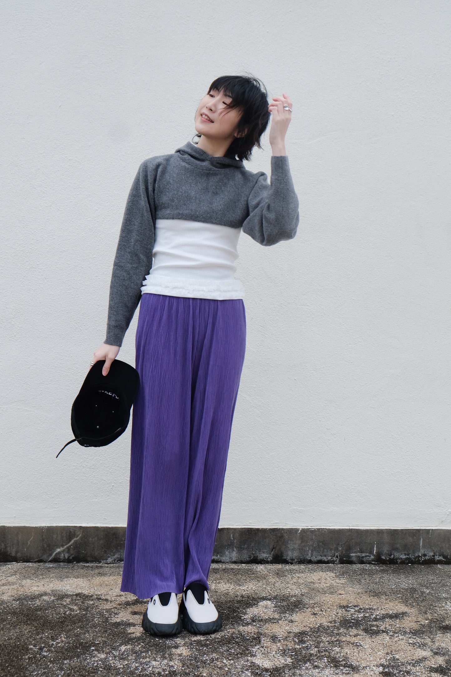 Cooling Textured Everyday Pants (Purple/ Green)