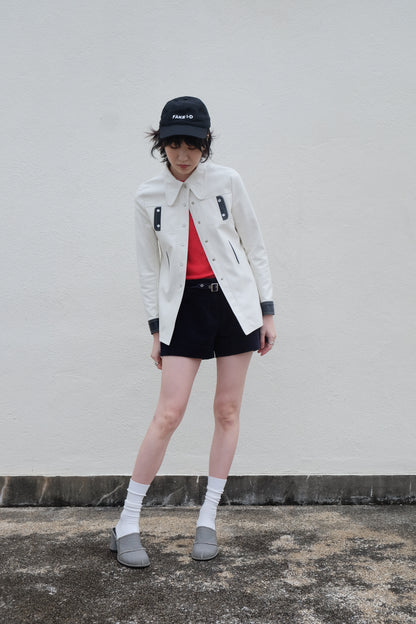 ✨推！"Midwest" Retro Faux Leather Shirt