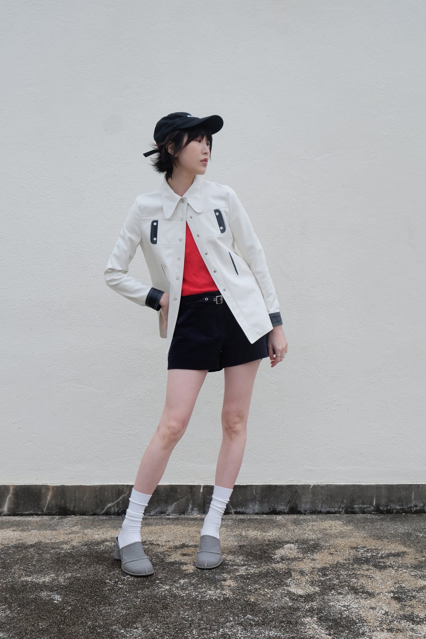 ✨推！"Midwest" Retro Faux Leather Shirt