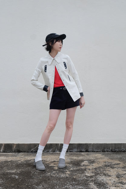✨推！"Midwest" Retro Faux Leather Shirt