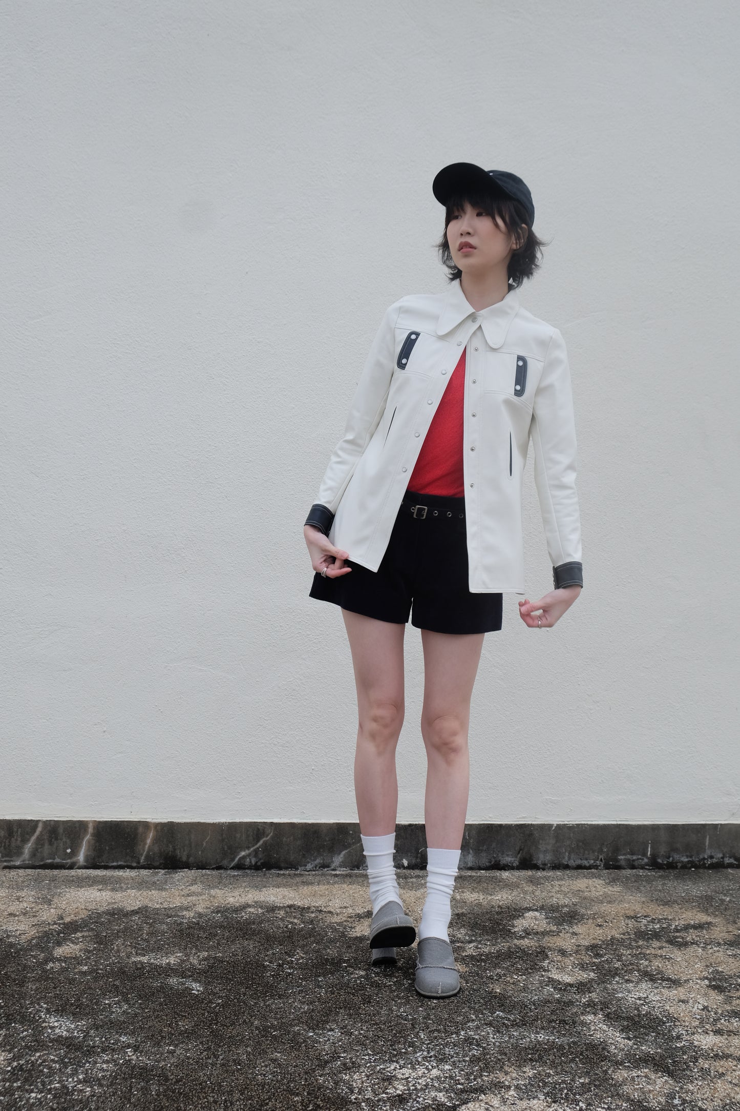 ✨推！"Midwest" Retro Faux Leather Shirt