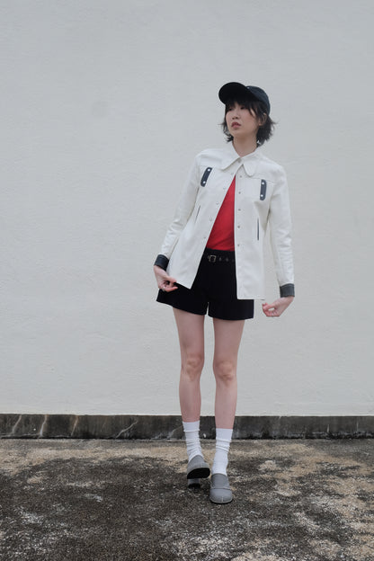 ✨推！"Midwest" Retro Faux Leather Shirt