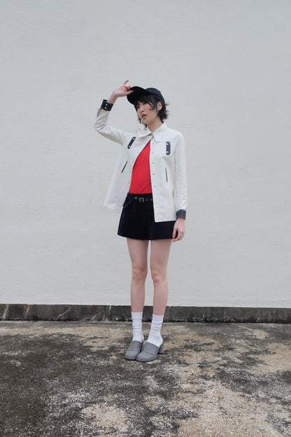 ✨推！"Midwest" Retro Faux Leather Shirt