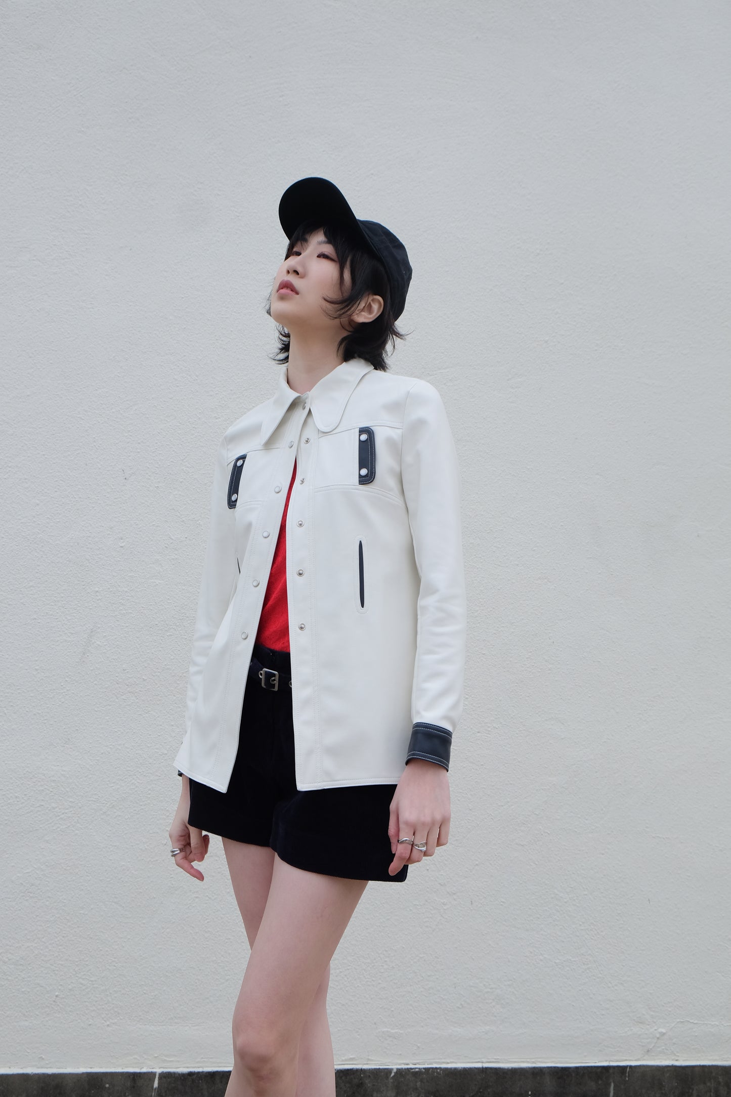 ✨推！"Midwest" Retro Faux Leather Shirt
