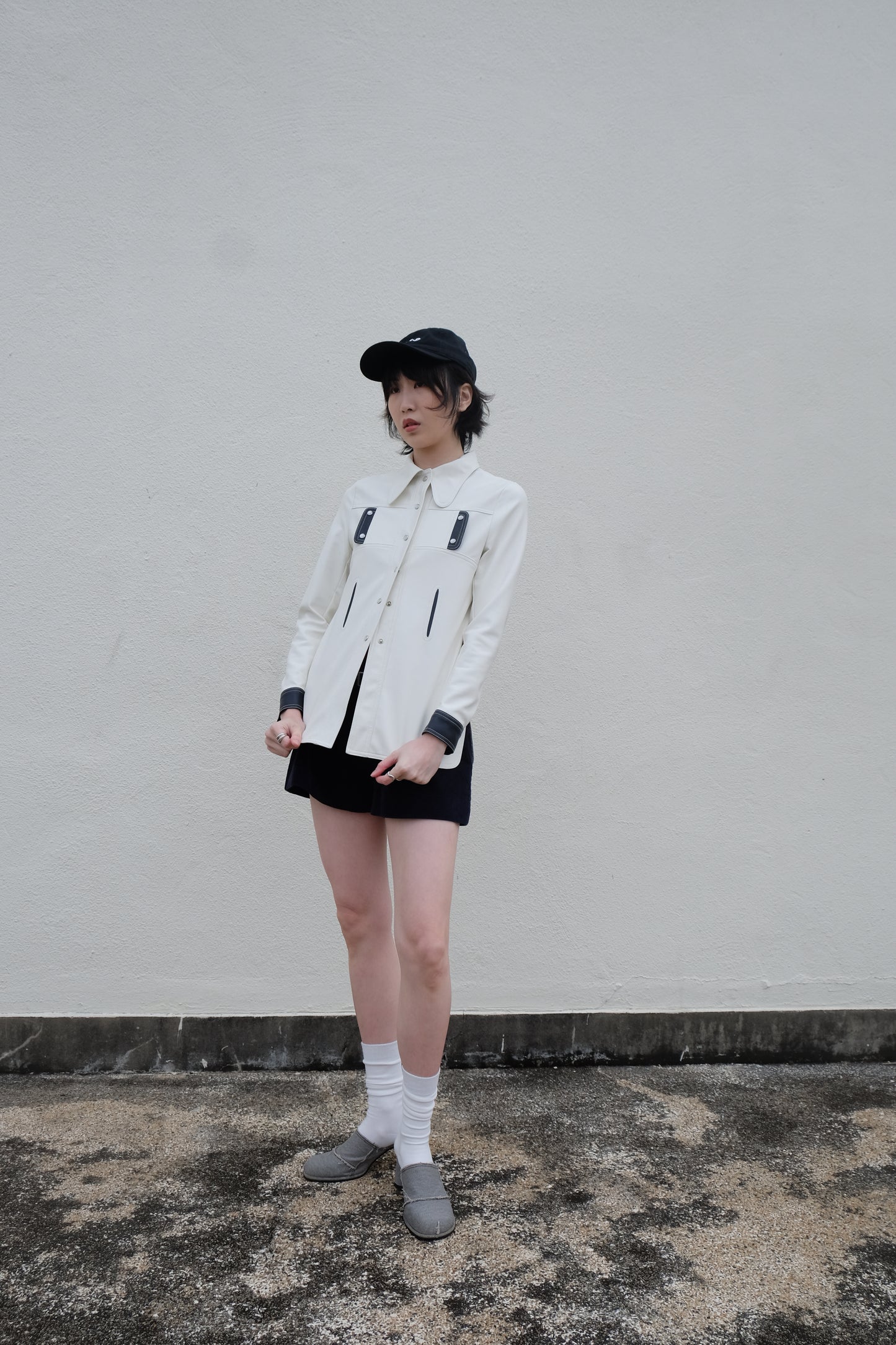 ✨推！"Midwest" Retro Faux Leather Shirt