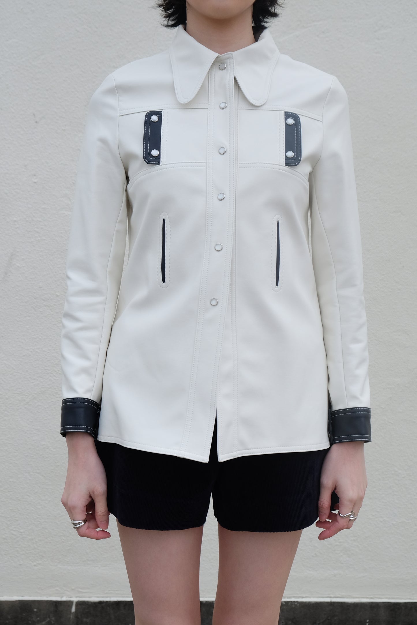 ✨推！"Midwest" Retro Faux Leather Shirt