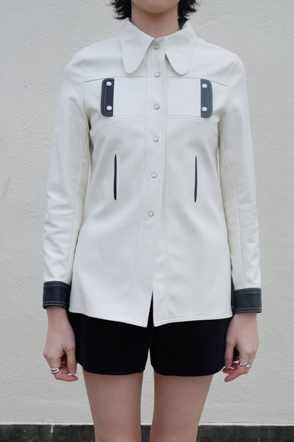 ✨推！"Midwest" Retro Faux Leather Shirt