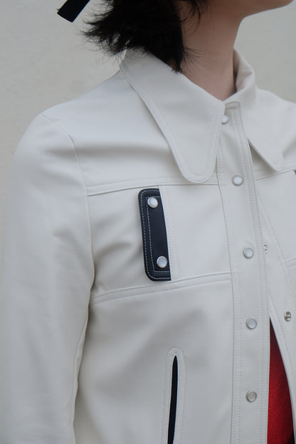 ✨推！"Midwest" Retro Faux Leather Shirt