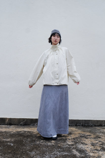✨推！"Andre" 90s Heavy Washed Cotton A-line Skirt (Grey)