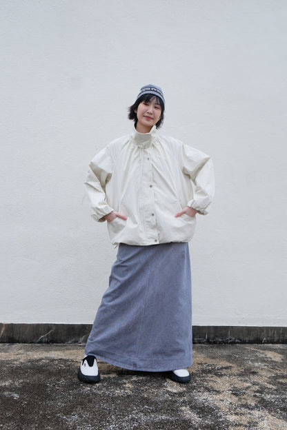 ✨推！"Andre" 90s Heavy Washed Cotton A-line Skirt (Grey)