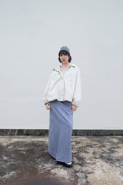 ✨推！"Andre" 90s Heavy Washed Cotton A-line Skirt (Grey)