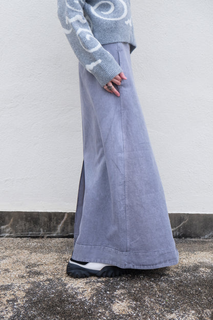 ✨推！"Andre" 90s Heavy Washed Cotton A-line Skirt (Grey)