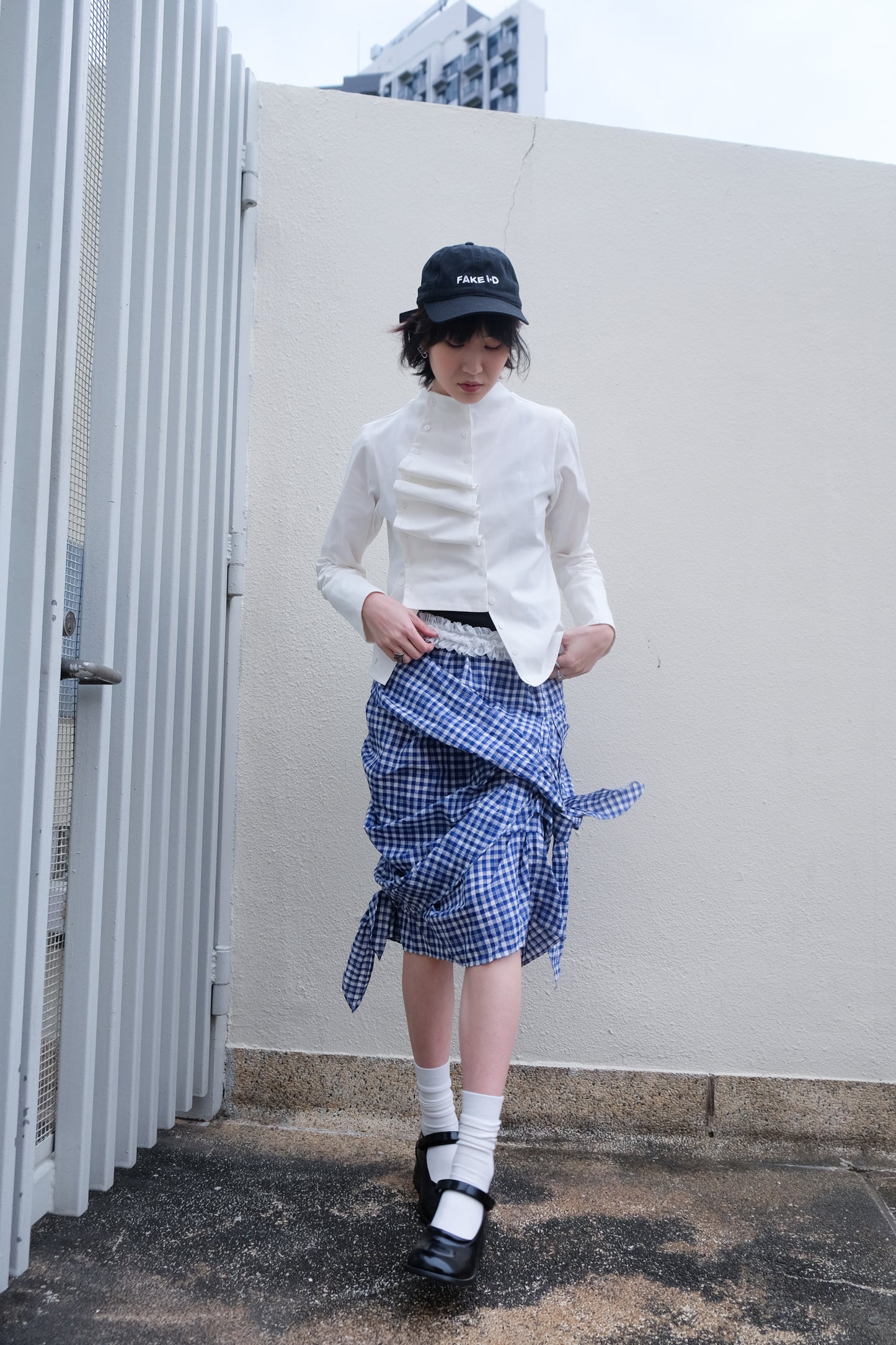 2-way Gingham Knots Top/ Skirt (Blue)