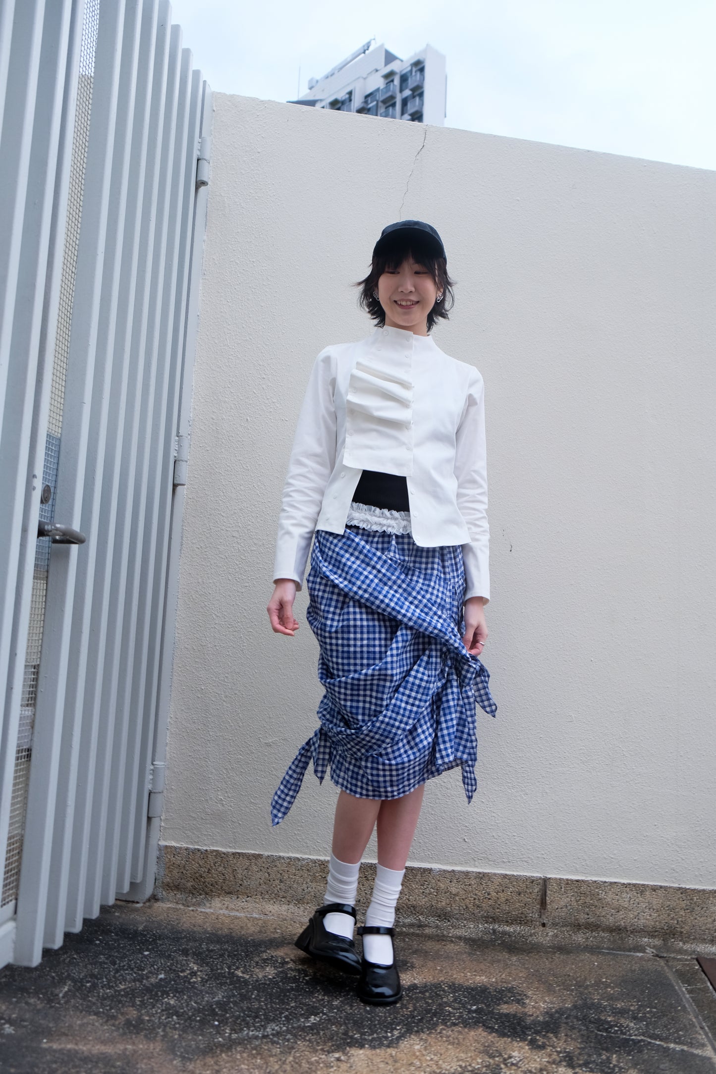 2-way Gingham Knots Top/ Skirt (Blue)