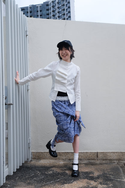 2-way Gingham Knots Top/ Skirt (Blue)