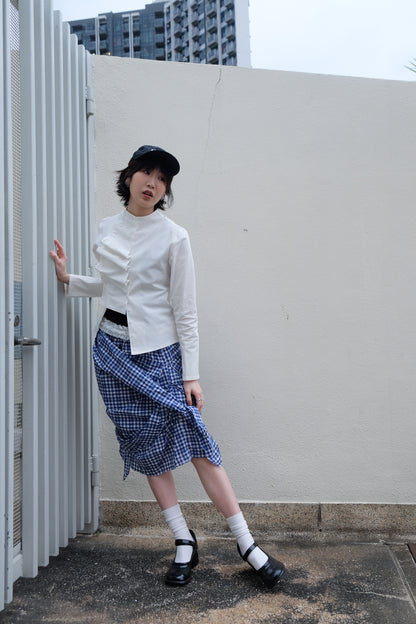 2-way Gingham Knots Top/ Skirt (Blue)