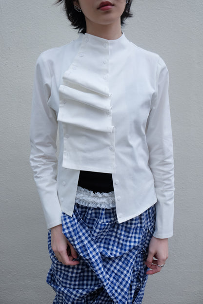 Victorian Flexible-button Blouse (Ivory)