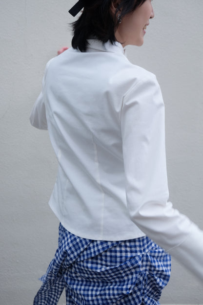 Victorian Flexible-button Blouse (Ivory)
