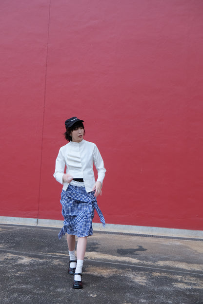 2-way Gingham Knots Top/ Skirt (Blue)