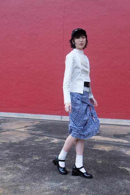2-way Gingham Knots Top/ Skirt (Blue)