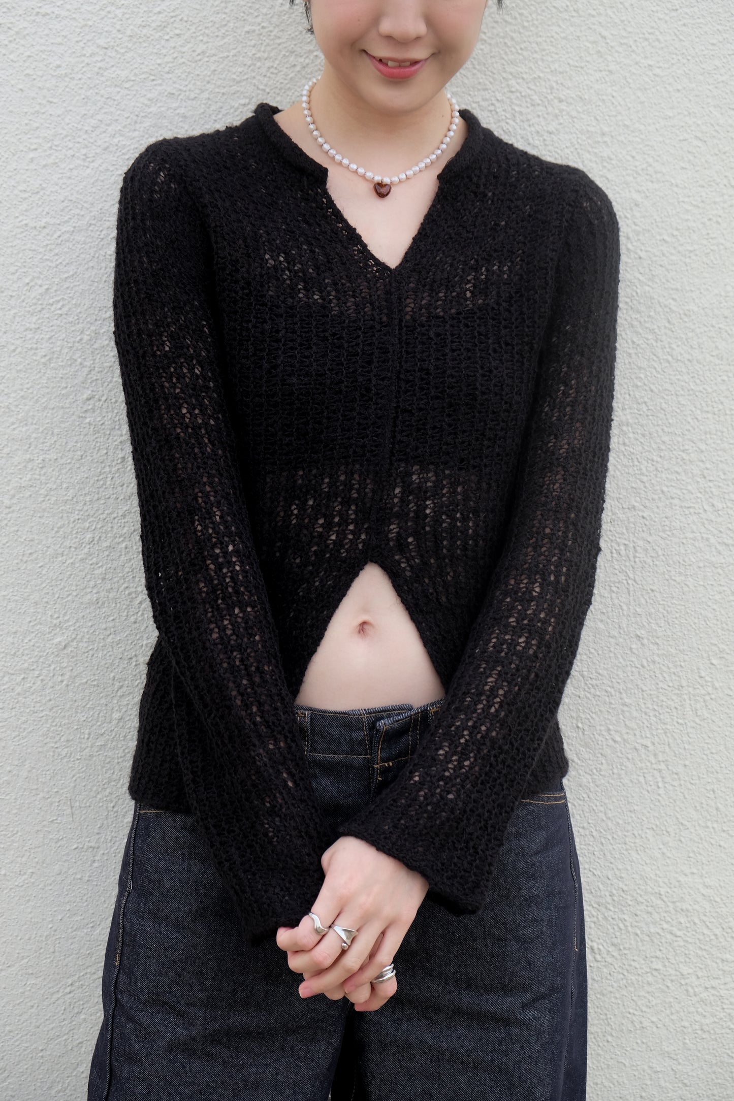 "Lily" Net Top (Green/ Black)