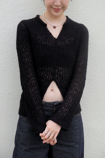 "Lily" Net Top (Green/ Black)