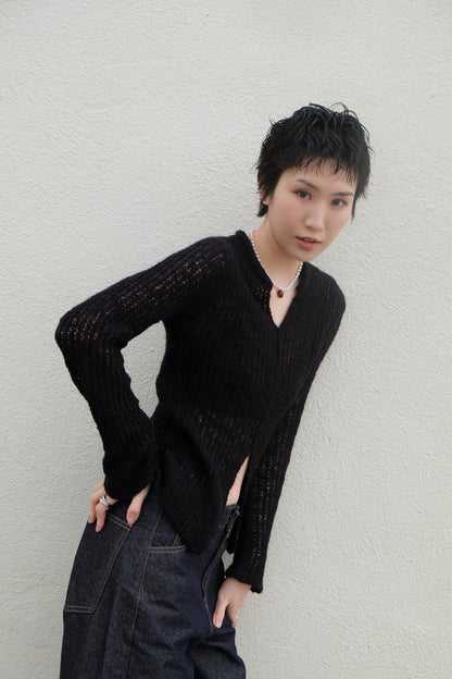 "Lily" Net Top (Green/ Black)