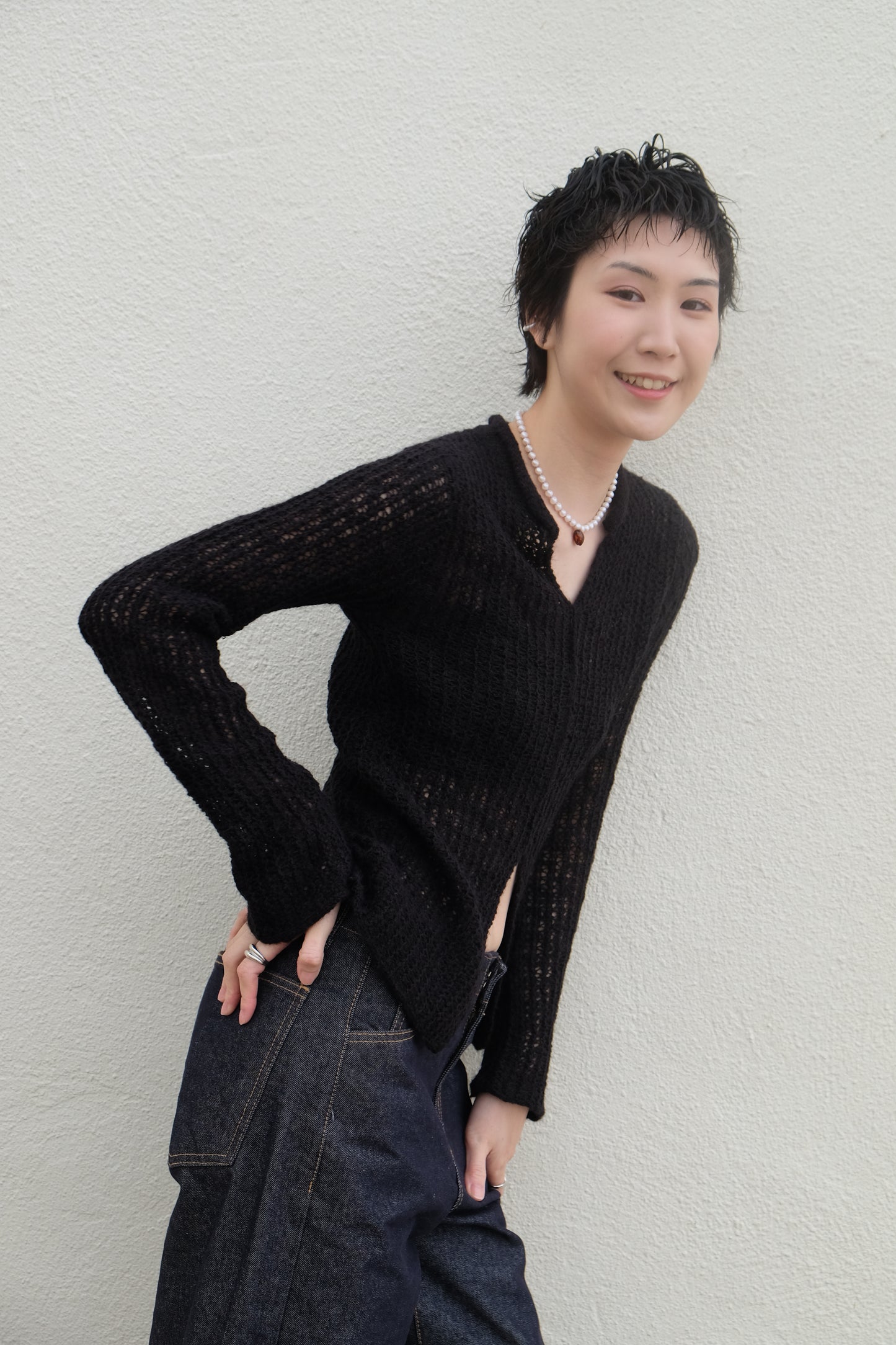 "Lily" Net Top (Green/ Black)
