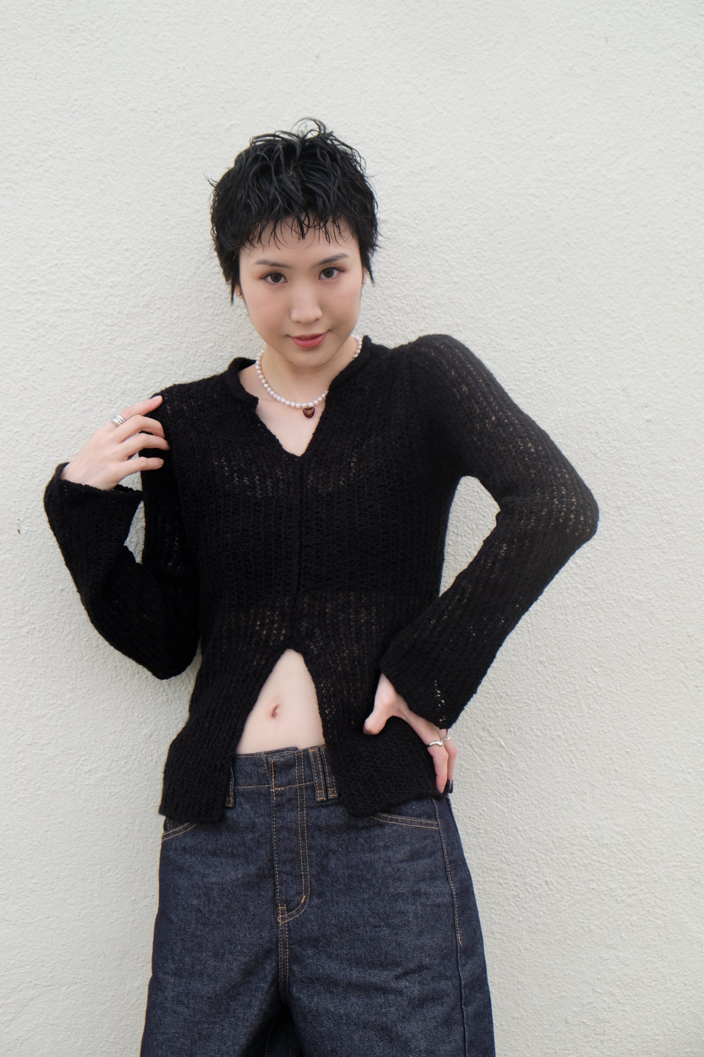 "Lily" Net Top (Green/ Black)