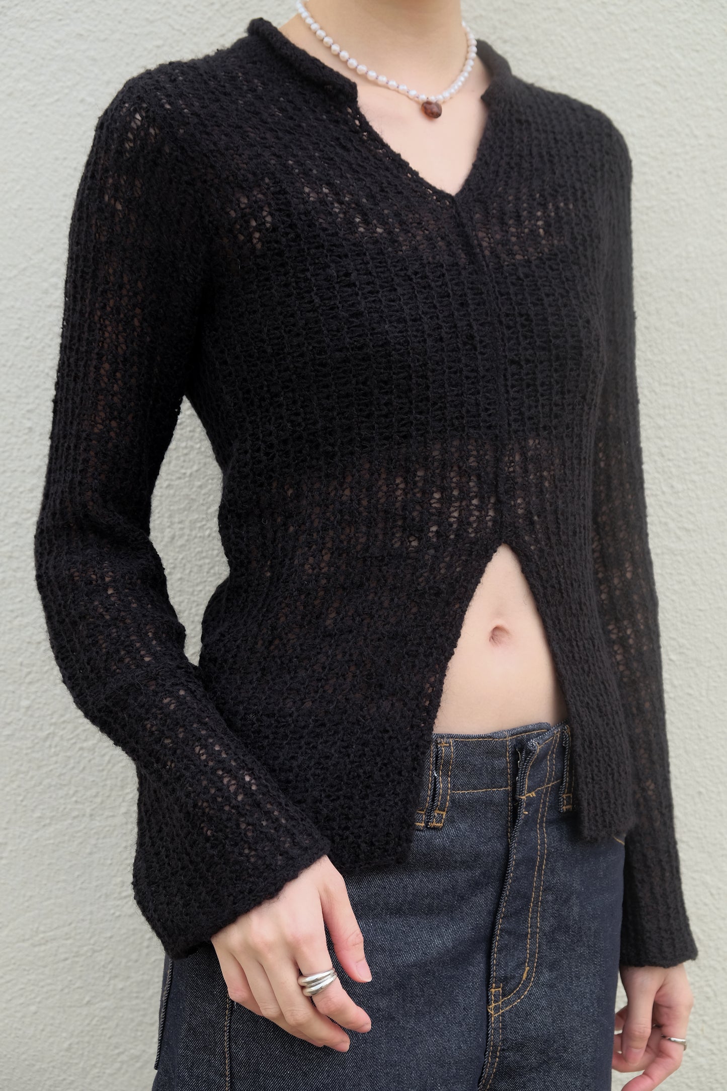 "Lily" Net Top (Green/ Black)