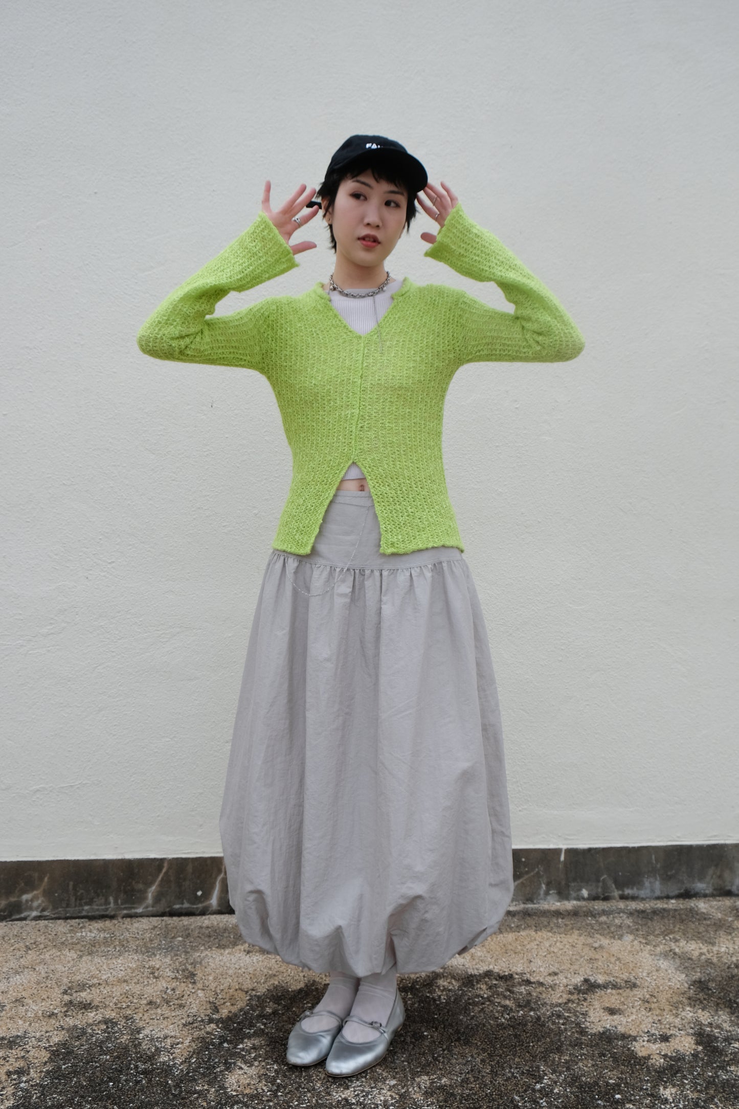 "Lily" Net Top (Green/ Black)