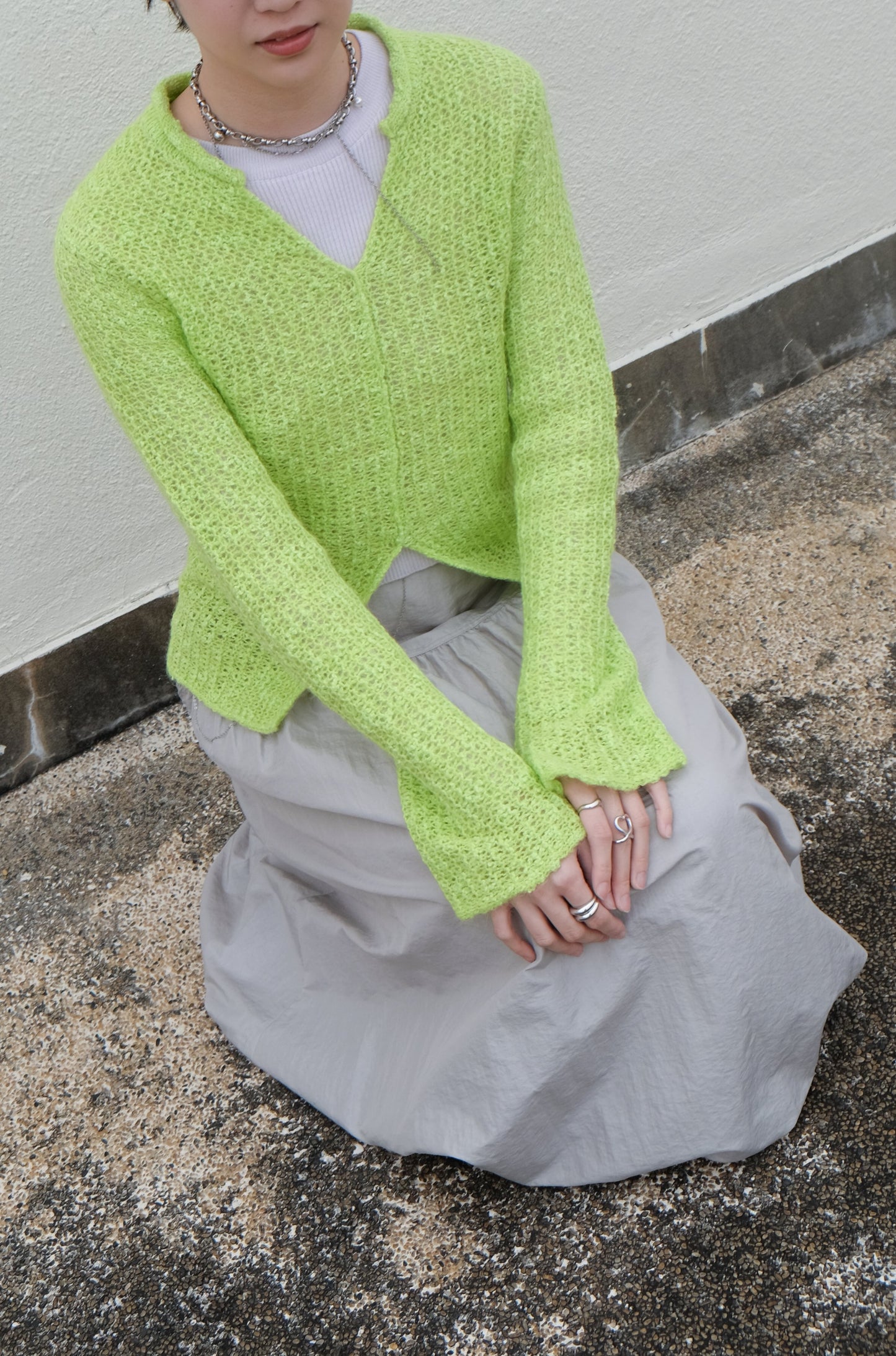 "Lily" Net Top (Green/ Black)