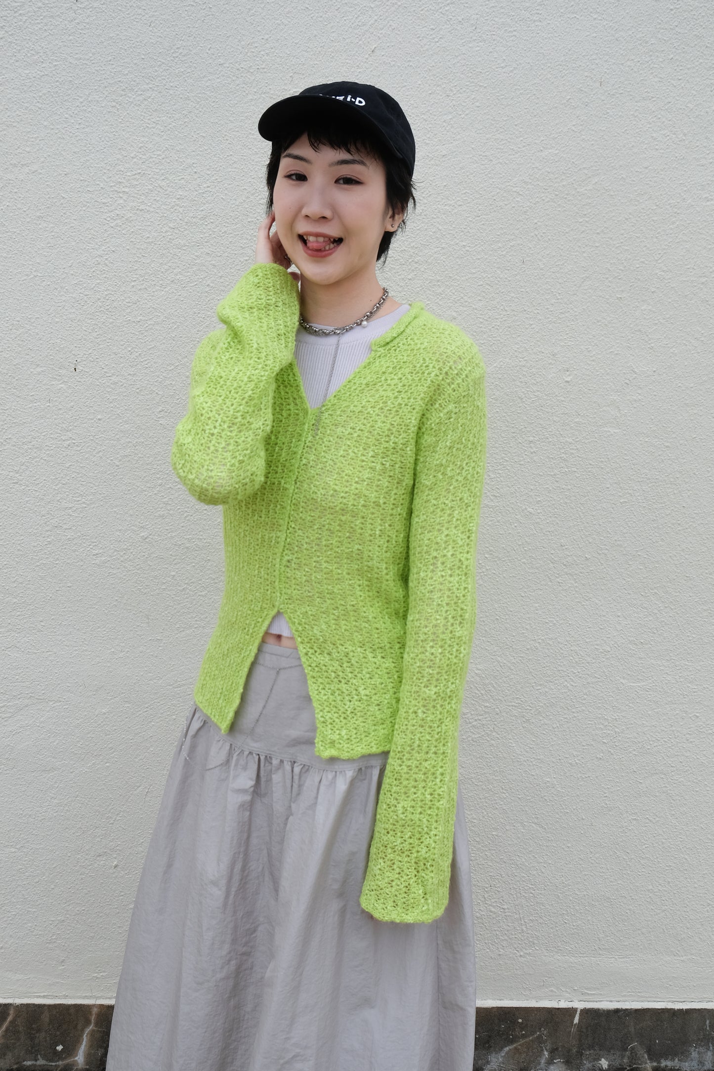 "Lily" Net Top (Green/ Black)