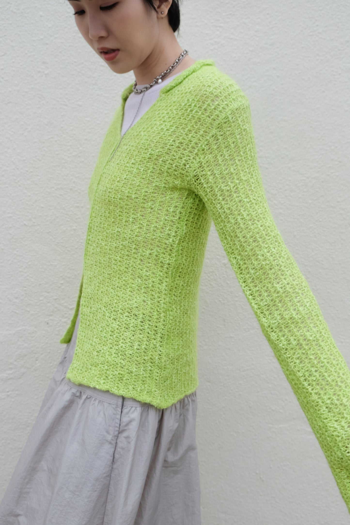 "Lily" Net Top (Green/ Black)
