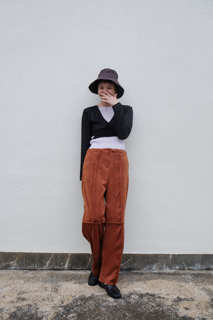 Suede Raw Trimming Pants (Camel)