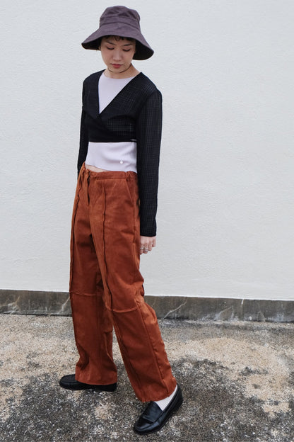 Suede Raw Trimming Pants (Camel)