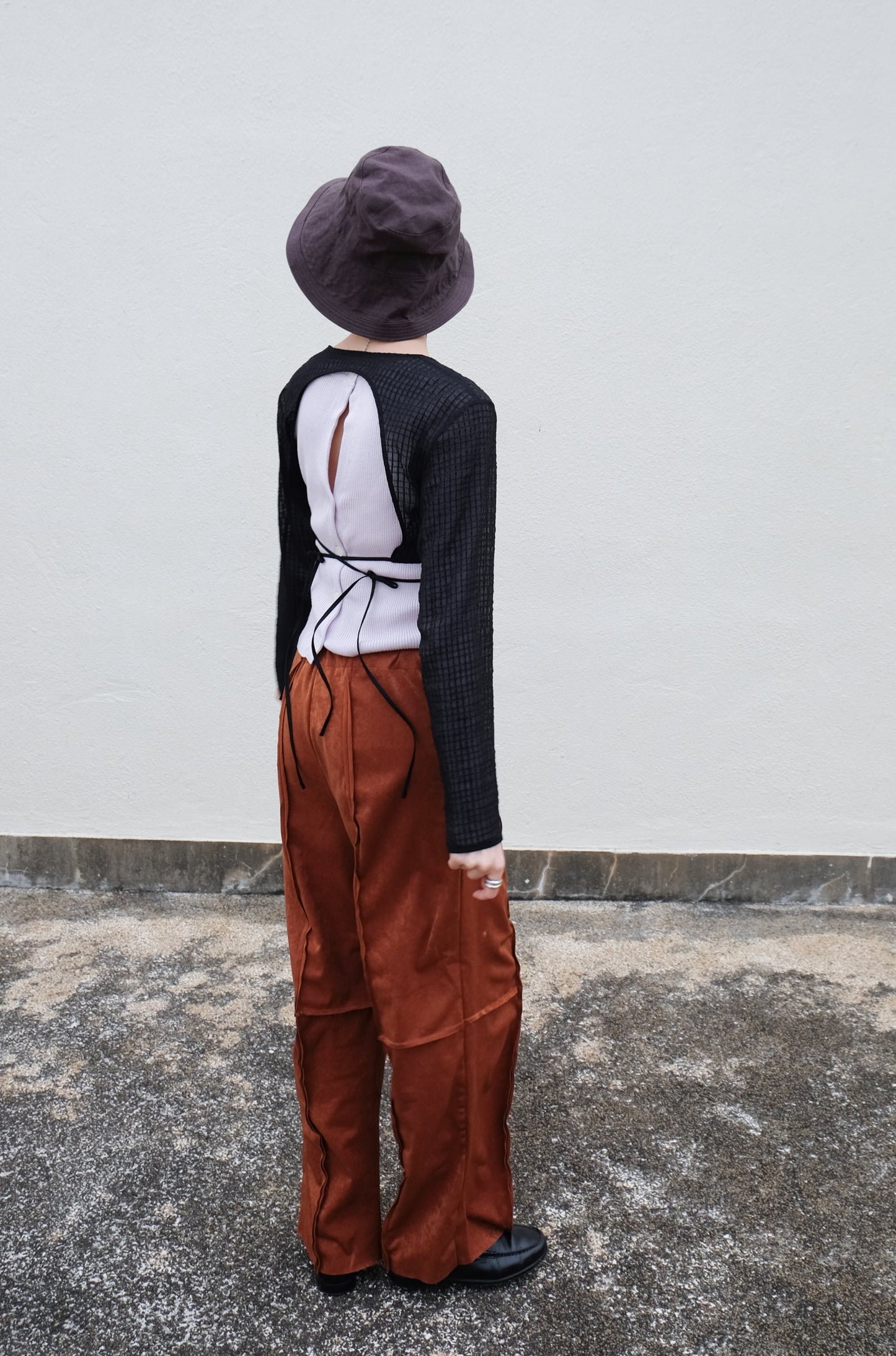 Suede Raw Trimming Pants (Camel)