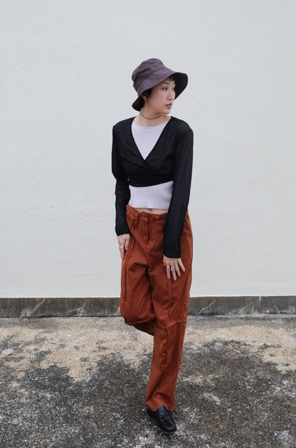 Suede Raw Trimming Pants (Camel)