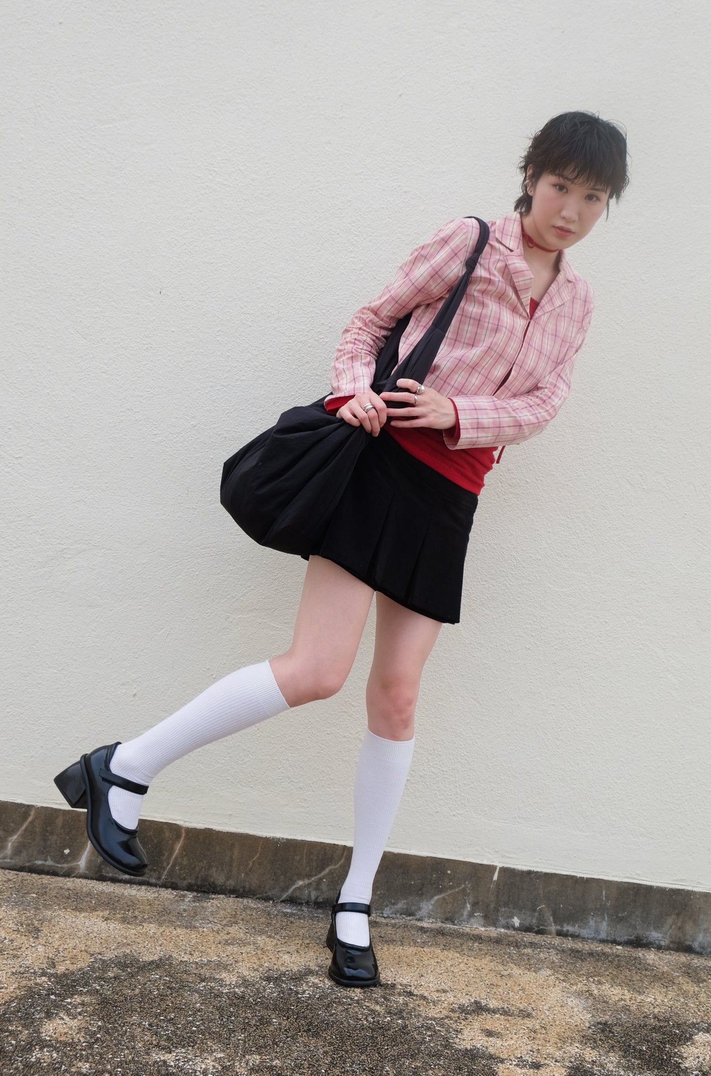 Double-layer Pleated Tennis Skorts (Black/ Camel)