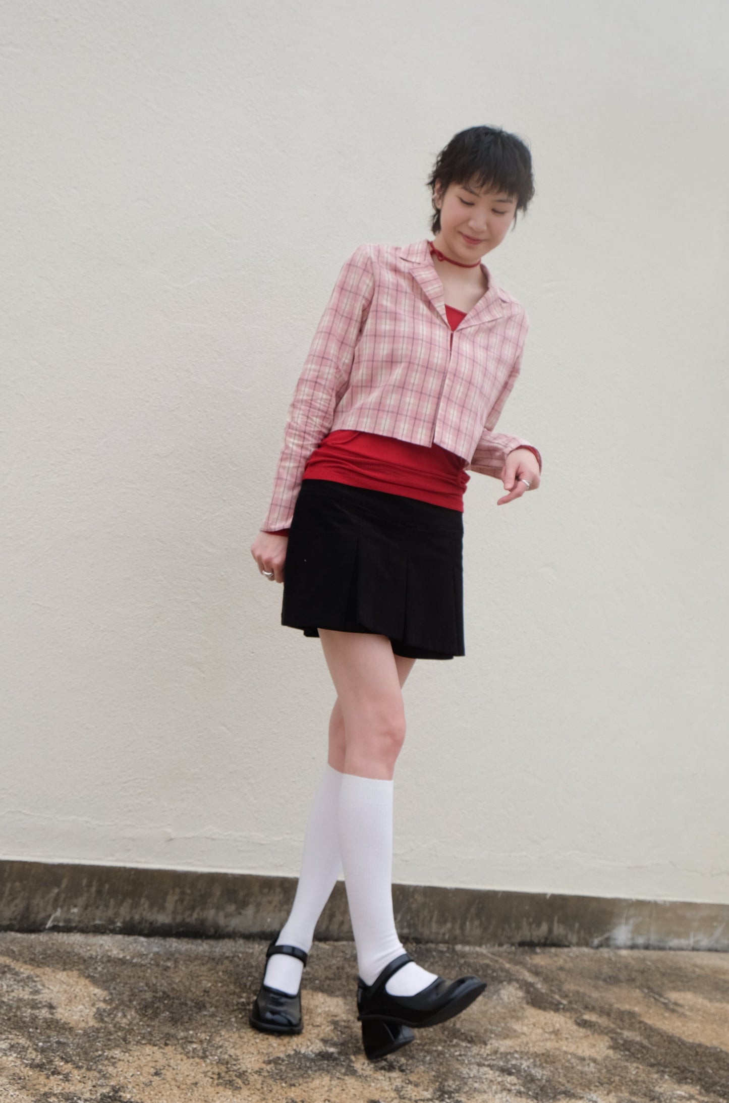 Double-layer Pleated Tennis Skorts (Black/ Camel)