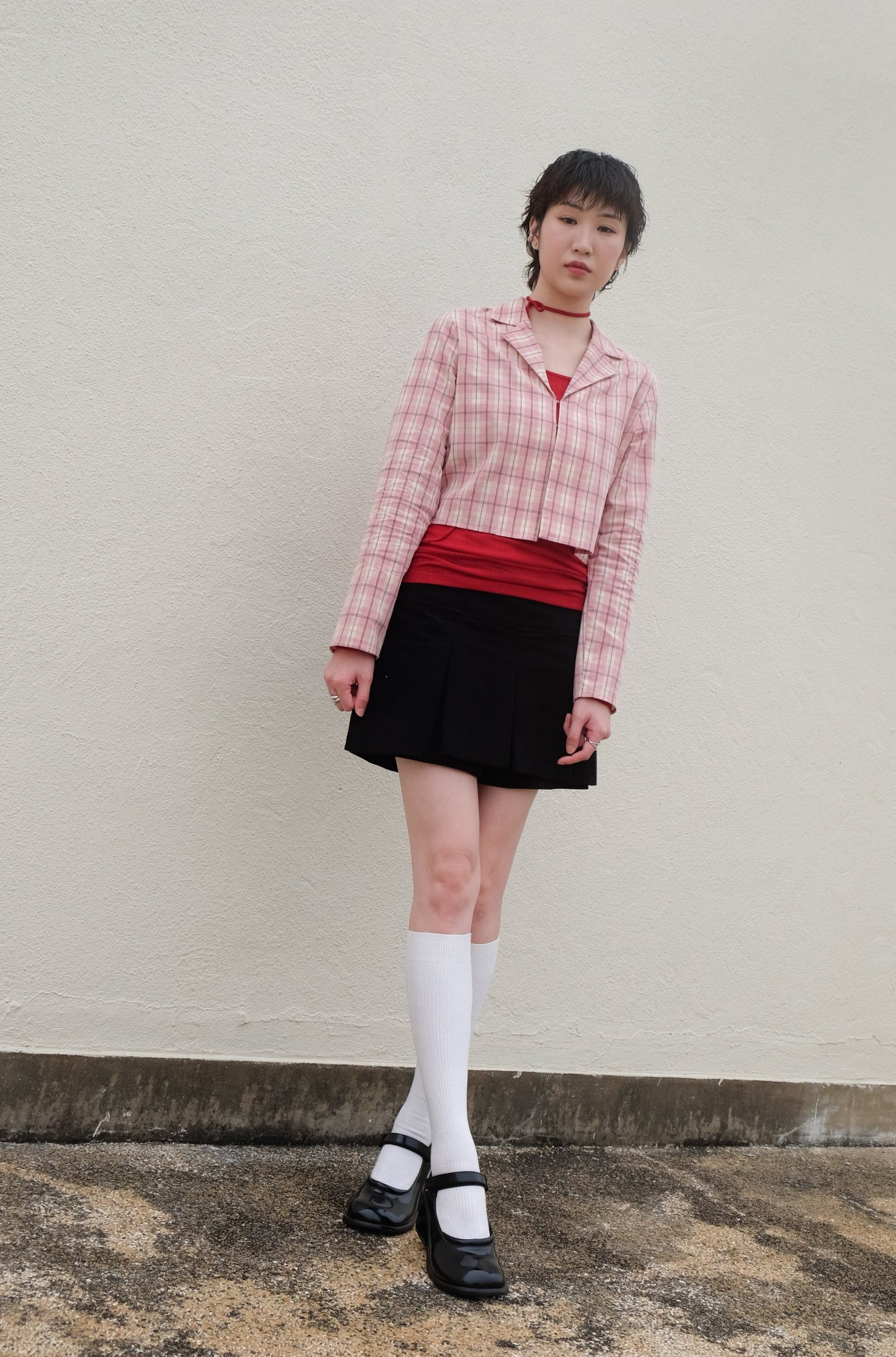 Double-layer Pleated Tennis Skorts (Black/ Camel)