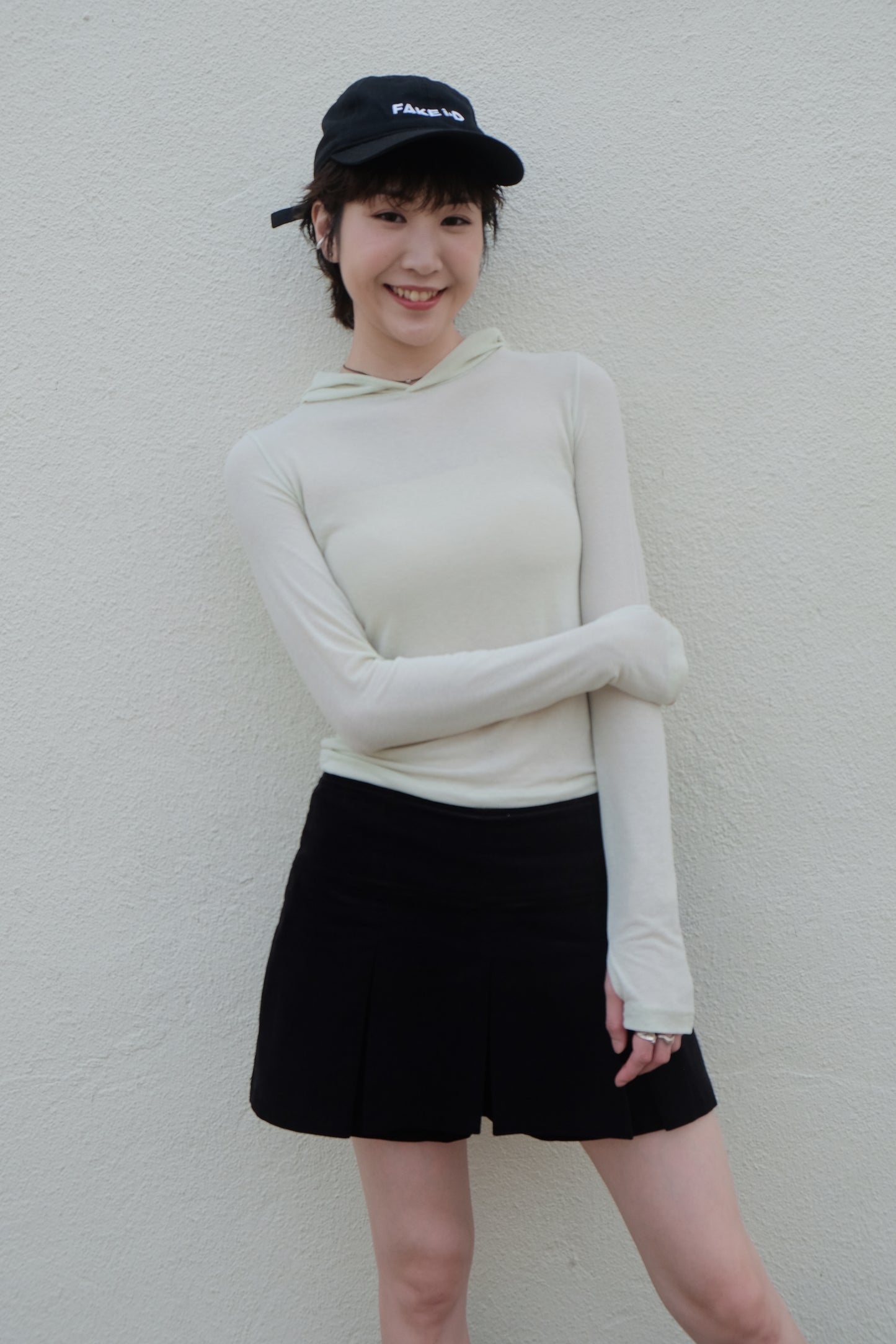 Double-layer Pleated Tennis Skorts (Black/ Camel)